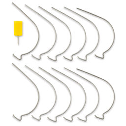 Hangman J-Hook Hangers - 12 J-Hooks in two rows with Thumbsaver
