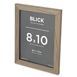 Blick Bellevue Frame - Grey Woodgrain, 8" x 10", at an angle