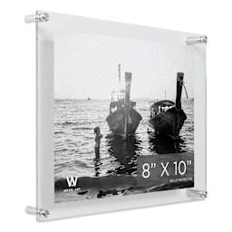 Wexel Art Double Panel Acrylic Display Frame - 12" x 15", Silver Hardware