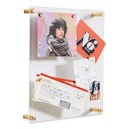Wexel Art Easy Change Memo Board  - 12" x 14", Gold Hardware