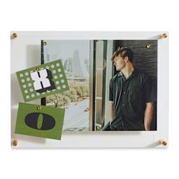 Wexel Art Easy Change Memo Board  - 14" x 19", Gold Hardware, front