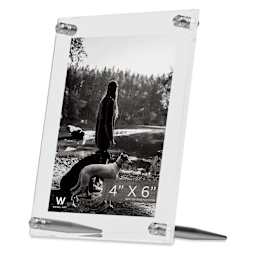 Wexel Art Acrylic Panel Frame - Tabletop, Silver Hardware, 4" x 6", portrait