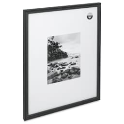 Blick Theo Frame with Mat - Charcoal, 16" x 20" angled