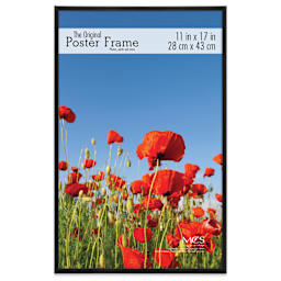 MCS Large Format Gloss Poster Frame - 11" x 17" x 5/32", Black (Front of frame)