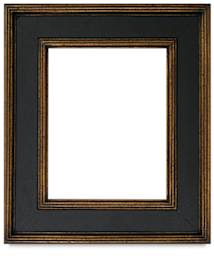 Blick Concerto Wood Frames - Front view of Black Crackle with Gold trim frame