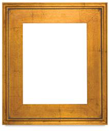 Simplon Econo Wood Frame - Front view of empty Gold Leaf Frame with Red Trim