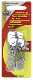 Ook Metal Offset Clips - Front of Blister package showing clips and screws