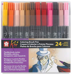 Sakura Koi Coloring Brush Pens, Assorted - Set of 24 (Outside of Packaging)