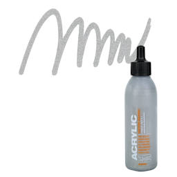 Montana Acrylic Marker Refill - 25 ml , Outline Silver (Metallic), Refill and swatch