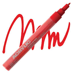 Montana Acrylic Marker - 0.7 mm Tip, Shock Red marker and swatch