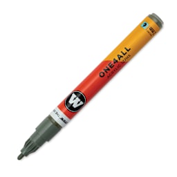 Molotow One4All Acrylic Marker - 2 mm Tip, Stone Grey Middle, Bullet Tip, cap off