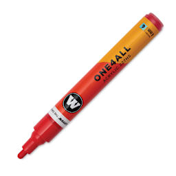 Molotow One4All Acrylic Marker - 4 mm Tip, Vermilion, Bullet Tip, cap off