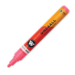 Molotow One4All Acrylic Marker - 4 mm Tip, Neon Red Flowers, Bullet Tip, cap off