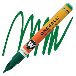 Molotow One4All Acrylic Marker - 1.5 mm Tip, Mister Green marker and swatch