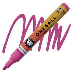 Molotow One4All Acrylic Marker - 4 mm, Magenta marker and swatch