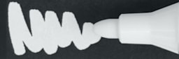 Faber-Castell Pitt Big Brush Artist Pen - White pen making squiggle on black paper

