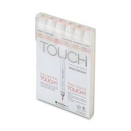 ShinHan Touch Twin Brush Markers - Skin Tones, Set of 6