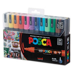 Posca Paint Markers - Set of 24, Assorted Colors, Medium Bullet Tip, 2.5 mm