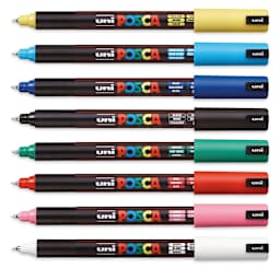 Posca Paint Markers - Assorted Colors, Set of 8, X-Fine Tip, 0.7 mm