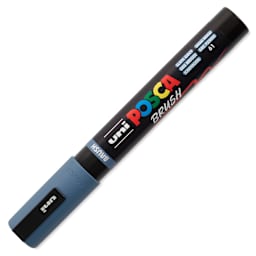 Posca Brush Paint Marker - Slate Grey, Brush Tip, 1 - 4 mm, cap on