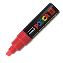 Posca Paint Marker - Fluorescent Red, Broad Chisel, 8 mm