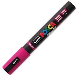 Posca Brush Paint Marker - Fuchsia, Brush Tip, 1 - 4 mm, cap on