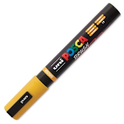 Posca Brush Paint Marker - Ochre, Brush Tip, 1 - 4 mm, cap on