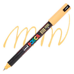 Posca Paint Marker - Apricot, X-Fine Tip, 0.7 mm, swatch and marker