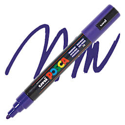 Posca Paint Marker - Prussian Blue, Bullet Tip, 2.5 mm - swatch and marker