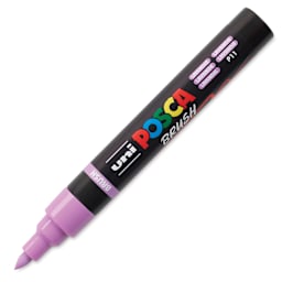Posca Brush Paint Marker - Lavender, Brush Tip, 1 - 4 mm, cap off