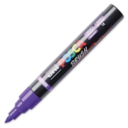Posca Brush Paint Marker - Violet, Brush Tip, 1.0 - 4.0 mm, cap off