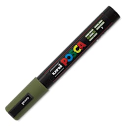 Posca Paint Marker - Khaki Green, Bullet Tip, 2.5 mm - cap on