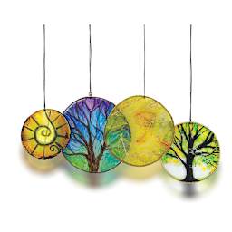 painted glass light catching rings