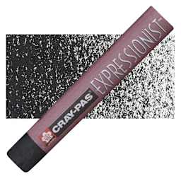 Sakura Cray-Pas Expressionist Oil Pastel - Black oil pastel and swatch