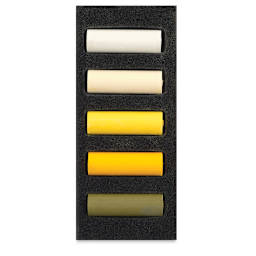 Rembrandt Soft Pastels Set of 5, Warm Yellows, Half-Sticks. In package.