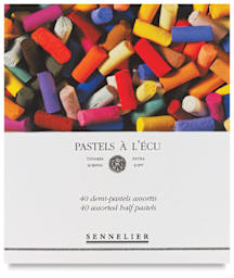 Sennelier Soft Pastels - Set of 40, Assorted Colors, Half Sticks (front of box)
