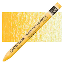 Caran d'Ache Neocolor II Aquarelle Artists' Pastel - Orangish Yellow pastel and swatch