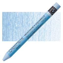 Caran d'Ache Neocolor II Aquarelle Artists' Pastel - Light Cobalt Blue pastel and swatch