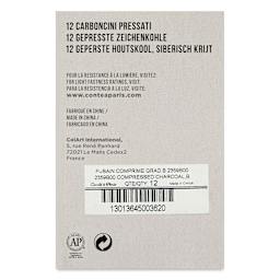 Conté à Paris Compressed Charcoal - B-Soft, Box of 12, back of packaging