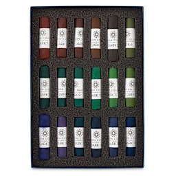 Unison Handmade Pastel Set - Dark Colors, Set of 18, Full Stick (set contents)