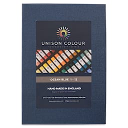 Unison Handmade Pastels - Ocean Blue Colors, Set of 12 (front of box)