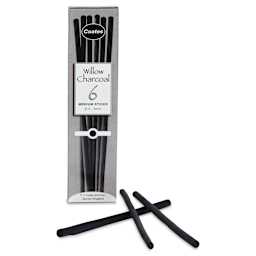Coates Premium Artist's Willow Charcoal - Medium, Box of 6