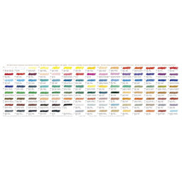 Sennelier Oil Pastel Set - Assorted Colors, Wood Box, Set of 125, color chart