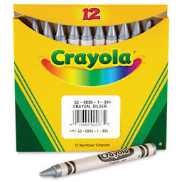 Crayola Crayons - Silver, Box of 12, front of the packaging