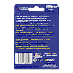 Prang Payons Watercolor Crayons - Set of 8, back of the packaging