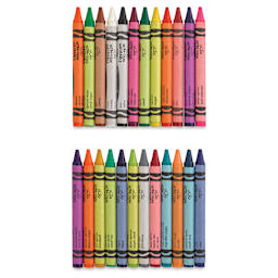 Crayola Ultra-Clean Washable Crayons - Regular, Set of 24, contents laid out