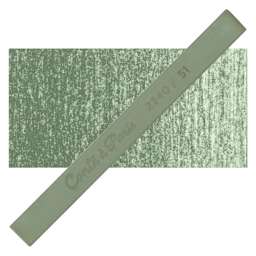 Conté à Paris Colour Pastel Carré - Green Grey 51, Single Carré and swatch