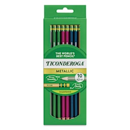 Dixon Ticonderoga Pencils - Box of 10, Metallic, Pre-Sharpened