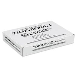 Dixon Ticonderoga Pencils - Box of 150, Metallic, Pre-Sharpened, angled view