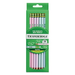 Dixon Ticonderoga Pencils - Box of 18, Pastel, Pre-Sharpened
